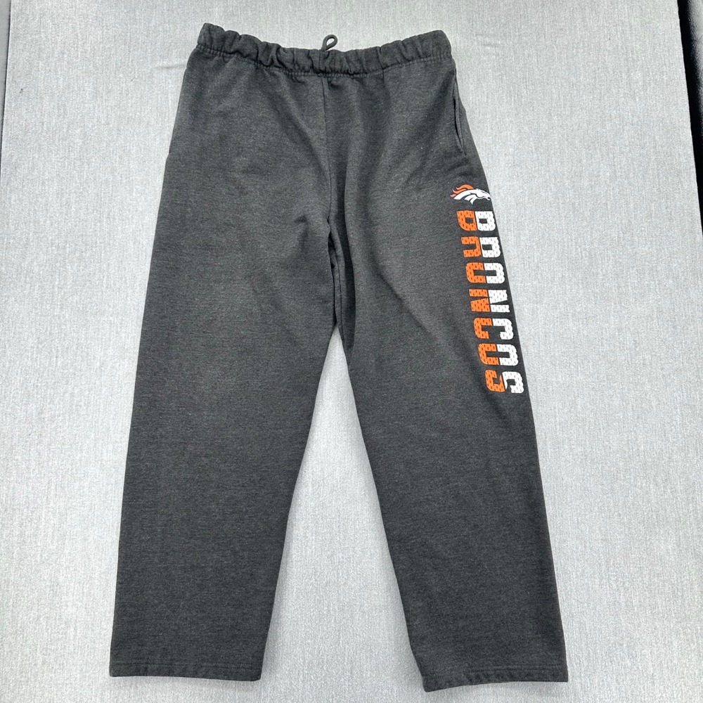 Denver Broncos Sweatpants Mens XL Gray NFL Team Apparel Fleece Graphic Joggers
